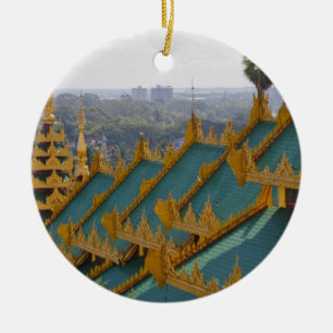 Ornamento De Cerâmica Telhados da Pagode Shwedagon, Yangon, Myanmar