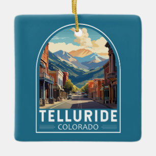 Ornamento De Cerâmica Telluride Colorado Viagem Art Vintage