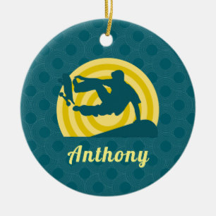 Ornamento De Cerâmica Tema Personalizado do Tema de Skateboard do Sunset