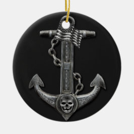 Ornamento De Cerâmica Temed náutico do pirato de âncora para cromo metál