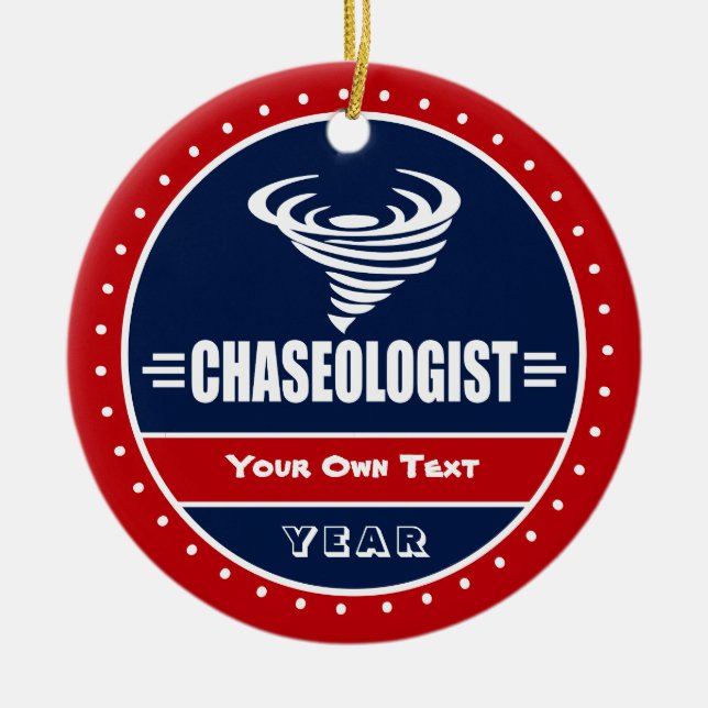 Ornamento De Cerâmica Tempestade engraçada Chaser Tornado Twister (Frente)