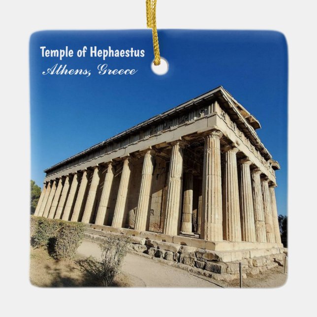Ornamento De Cerâmica Temple of Hephaestus Athens Greece Souvenir (Frente)