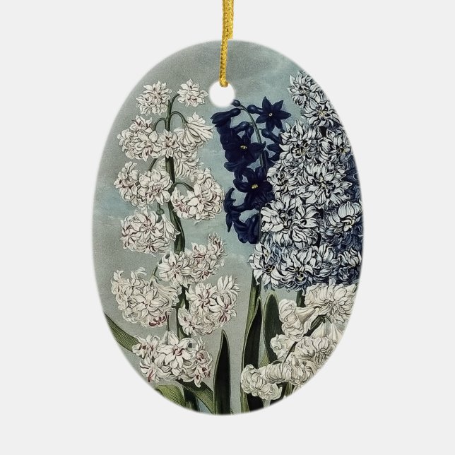 Ornamento De Cerâmica Templo das Flores de Flora Hyacinths (Frente)