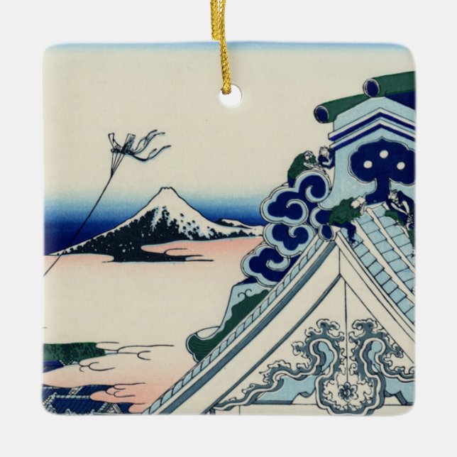 Ornamento De Cerâmica Templo de Asakusa Honganji na capital oriental (Frente)