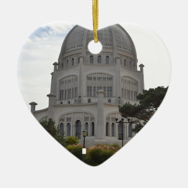 Ornamento De Cerâmica Templo de Bahai em Wilmette, IL (Frente)