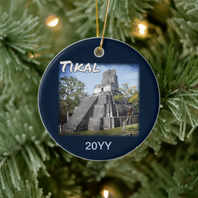 Ornamento De Cerâmica Templo de Ruínas Tikais da Guatemala (Árvore)