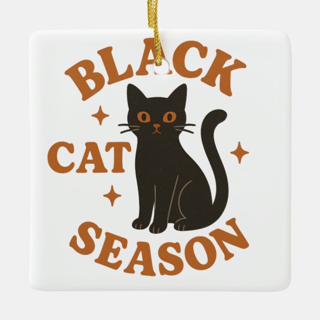 Ornamento De Cerâmica temporada de Black cat (Frente)