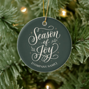 Ornamento De Cerâmica Temporada Elegante de Alegria Presente de Natal Co