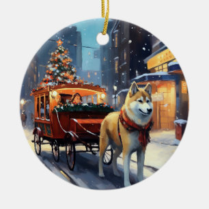 Ornamento De Cerâmica Temporada Festiva de Natal de Akita