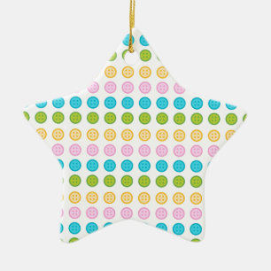 Ornamento De Cerâmica Tendência dos acessórios do padrão do botão azul r