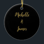 Ornamento De Cerâmica Tendência Profissional de Cores Pretas e Douradas<br><div class="desc">Representa-se com esta design moderna e elegante. Esse modelo pode ser personalizado para atender a todas as profissões profissionais.</div>