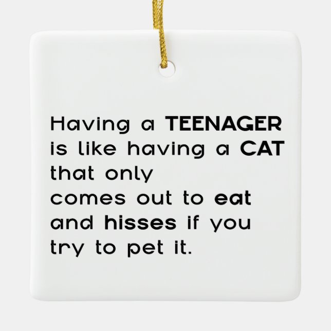 Ornamento De Cerâmica Tendo um adolescente... (Frente)