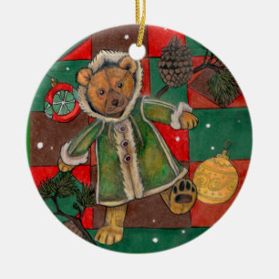 Ornamento De Cerâmica Tenha muito um Natal de Beary! ~ornament