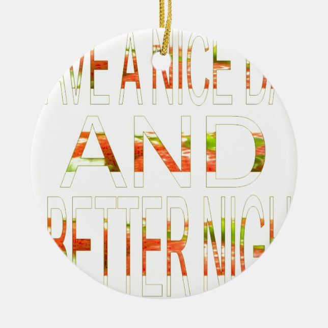 Ornamento De Cerâmica Tenha um belo dia (Frente)