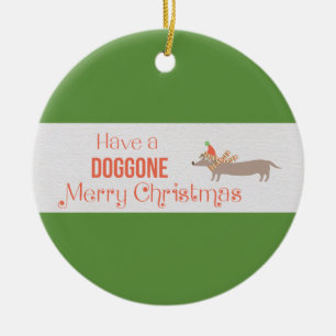 Ornamento De Cerâmica Tenha um Círculo Personalizável de Natal Feliz