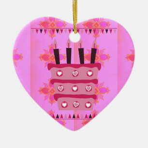 Ornamento De Cerâmica Tenha um feliz aniversário maravilhoso e adorável