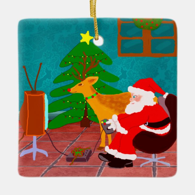 Ornamento De Cerâmica Tenha Um Natal Calmo (Frente)