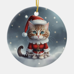 Ornamento De Cerâmica Tenha um natal perfeito ~ Meow ^-^