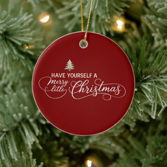 Ornamento De Cerâmica Tenha Uma Feliz De Natal Cozy Winter (Árvore)