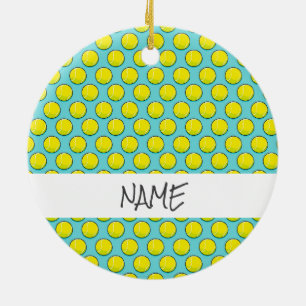 Ornamento De Cerâmica Tênis Balls Desportiva Azul Amarelo