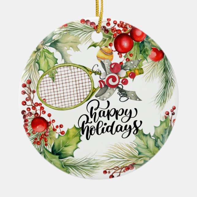 Ornamento De Cerâmica Tênis Natal com aquarela em rack (Frente)