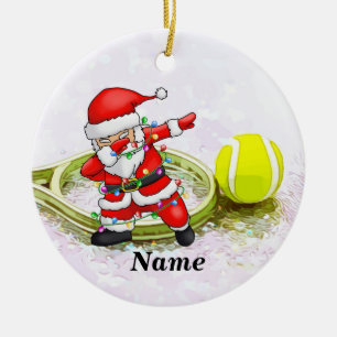 Ornamento De Cerâmica Tênis Natal com Dabbing Santa Claus