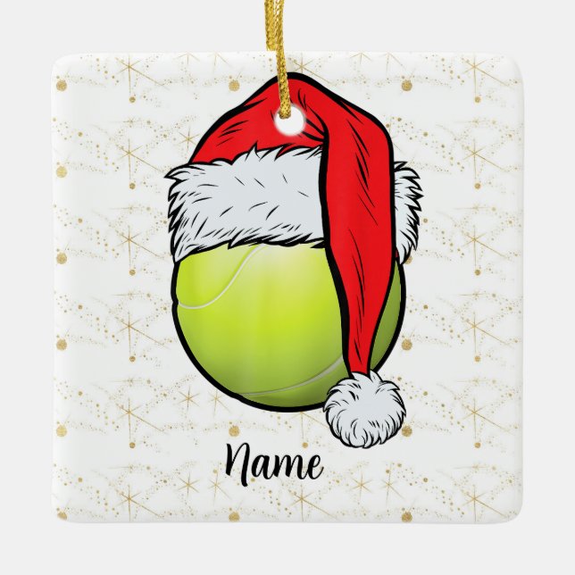 Ornamento De Cerâmica Tênis Natal com tênis e Papai Noel (Frente)