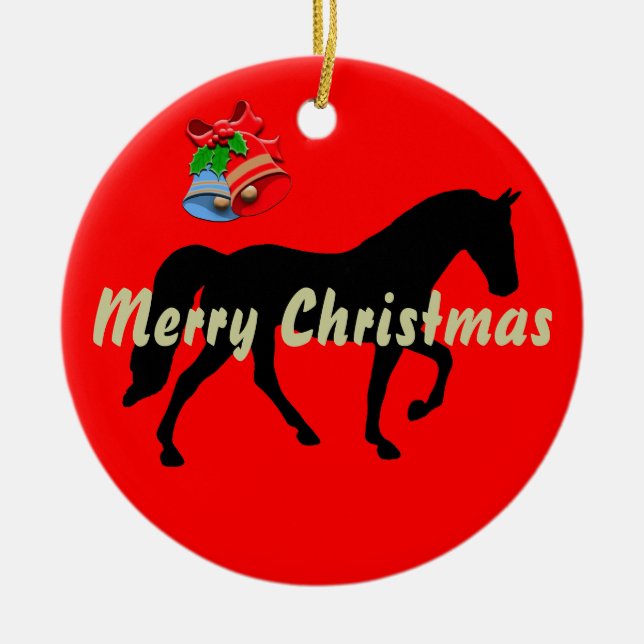 Ornamento De Cerâmica Tennessee Walking Horse Silhouette Felry Natal (Frente)