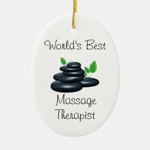 Ornamento De Cerâmica Terapeuta da massagem do mundo o melhor