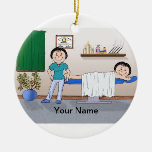 Ornamento De Cerâmica Terapeuta da massagem - fêmea, cliente fêmea