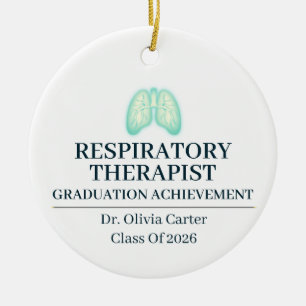 Ornamento De Cerâmica Terapeuta Respiratório Nome Personalizado Desde An