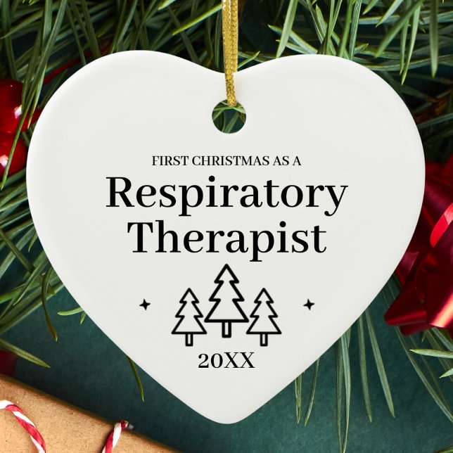 Ornamento De Cerâmica Terapêutica Respiratória Novo Natal (Respiratory Therapist New Job Christmas Ceramic Ornament
)