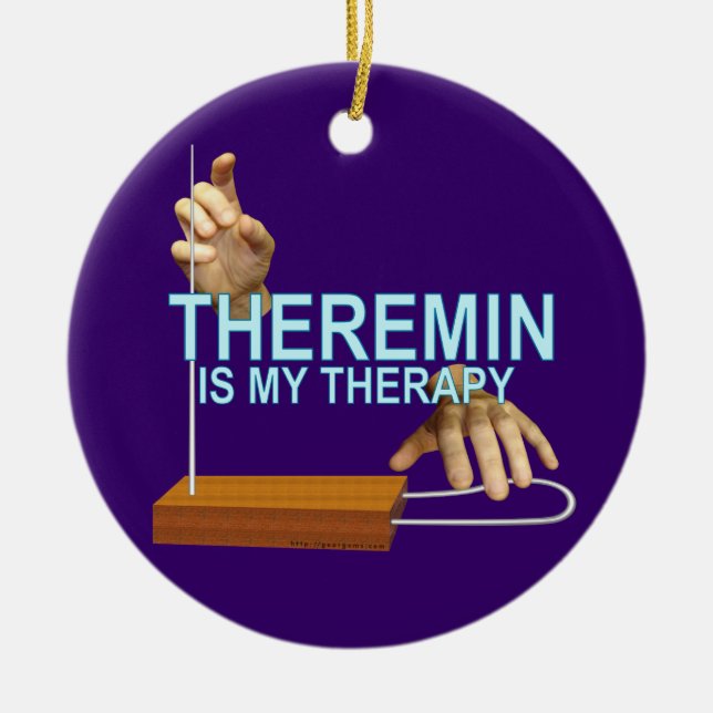 Ornamento De Cerâmica Terapia de Theremin (Frente)