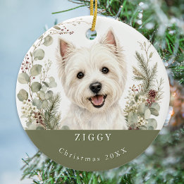 Ornamento De Cerâmica Término West Highland Terrier Westie Imagem do Cão