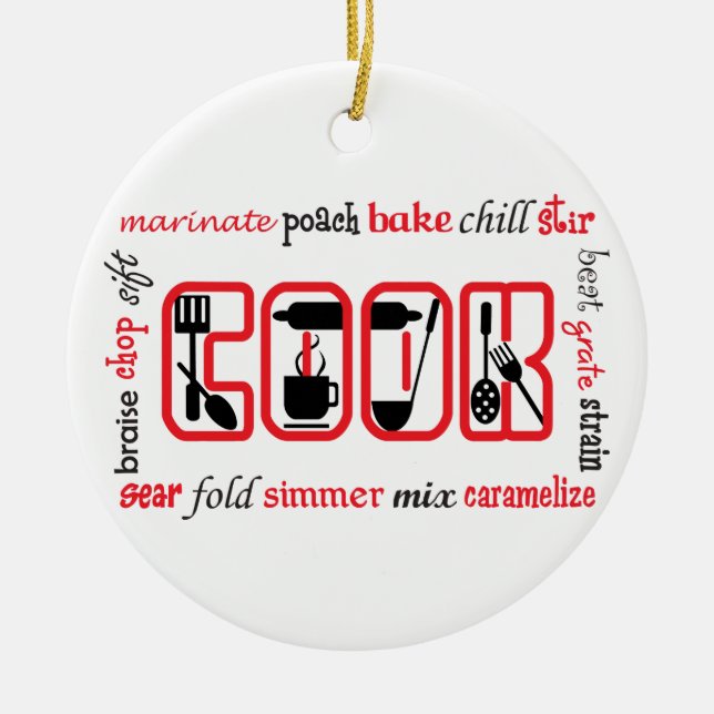 Ornamento De Cerâmica Termos do cozinhar (Frente)