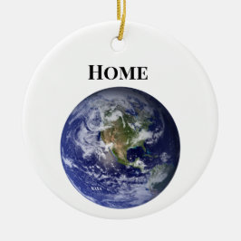 Ornamento De Cerâmica Terra do Espaço, Marble Azul pela NASA