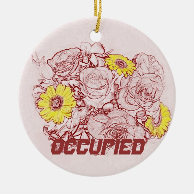 Ornamento De Cerâmica Terra - o cotta afiou o buquê (Frente)