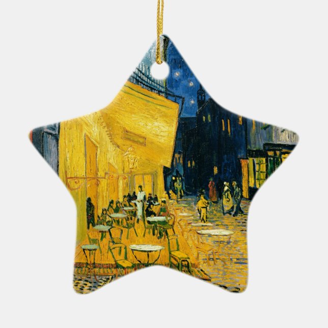 Ornamento De Cerâmica Terraço do café de Vincent van Gogh |, Lugar du (Frente)