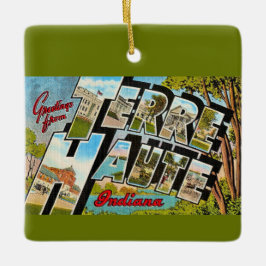 Ornamento De Cerâmica Terre Haute Indiana Greeting Postcard