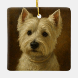Ornamento De Cerâmica Terrier Branco do West Highland