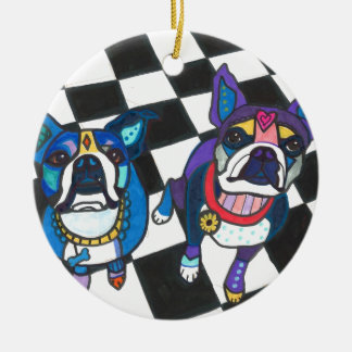 Ornamento De Cerâmica Terrier de Boston pela urze Galler