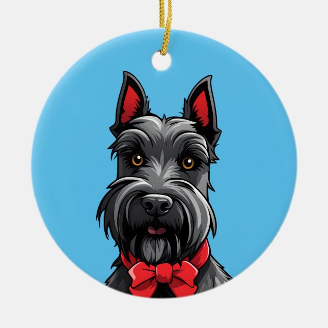 Ornamento De Cerâmica Terrier escocês (Frente)