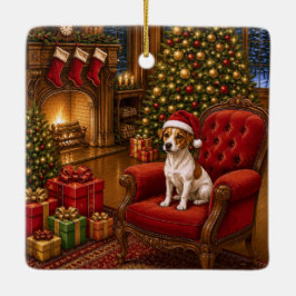 Ornamento De Cerâmica Terrier Jack Russell