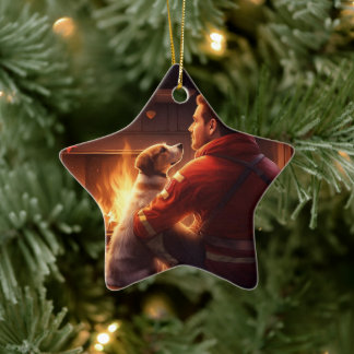 Ornamento De Cerâmica Terrier Jack Russell Bombeiro, Cachorrinho, Amante