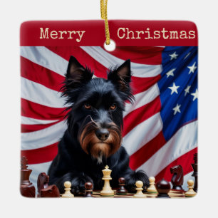Ornamento De Cerâmica Terrier Russo-Europeu