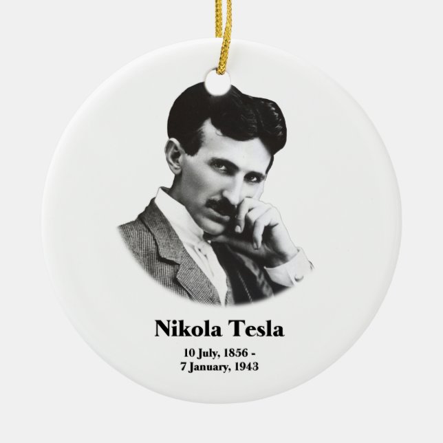 Ornamento De Cerâmica Tesla novo (Frente)