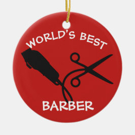 Ornamento De Cerâmica Tesouras da lâmina da tosquiadeira do barbeiro do