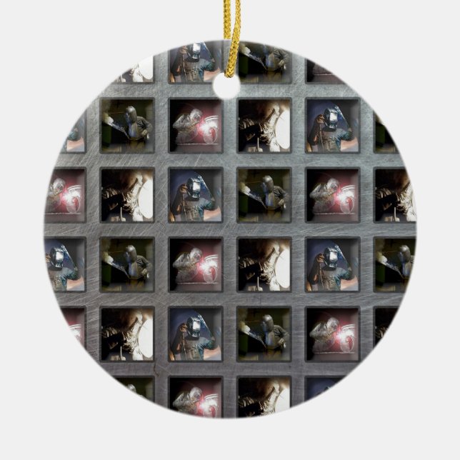 Ornamento De Cerâmica Teste padrão da soldadura (Frente)