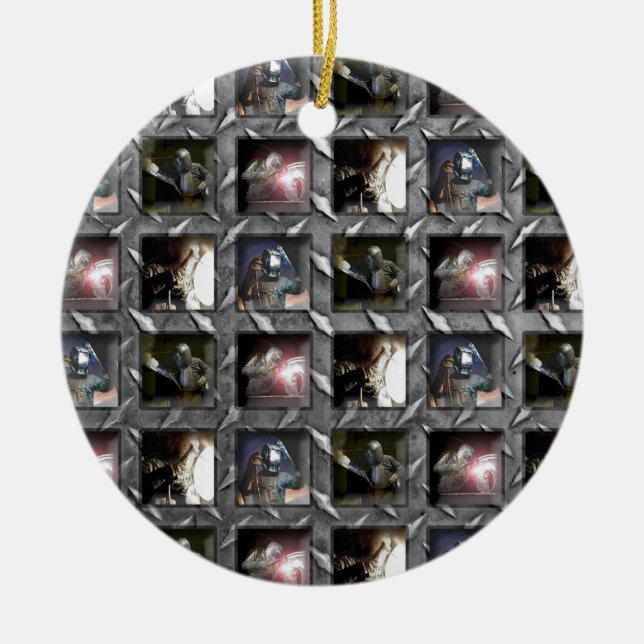 Ornamento De Cerâmica Teste padrão da soldadura (Frente)