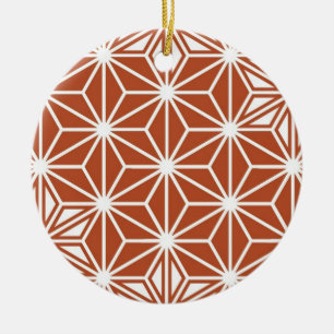 Ornamento De Cerâmica Teste padrão de Asanoha do japonês - terracotta